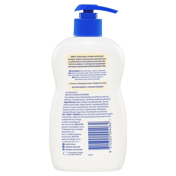 Sữa tắm gội không bọt cho bé Curash Babycare Soap Free Bath 400ml