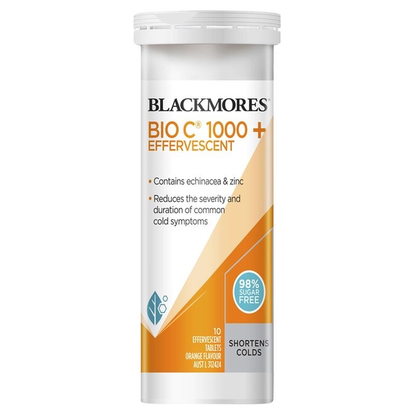 Viên sủi bổ sung Vitamin C, Kẽm & Echinacea Blackmores Bio C 1000mg Echinacea + Zinc Effervescent 10 viên
