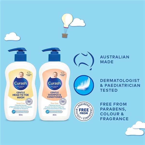 Sữa tắm gội không bọt cho bé Curash Babycare Soap Free Bath 400ml
