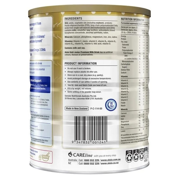 Sữa Alula Gold số 4 Junior của Úc 900g cho trẻ trên 2 tuổi