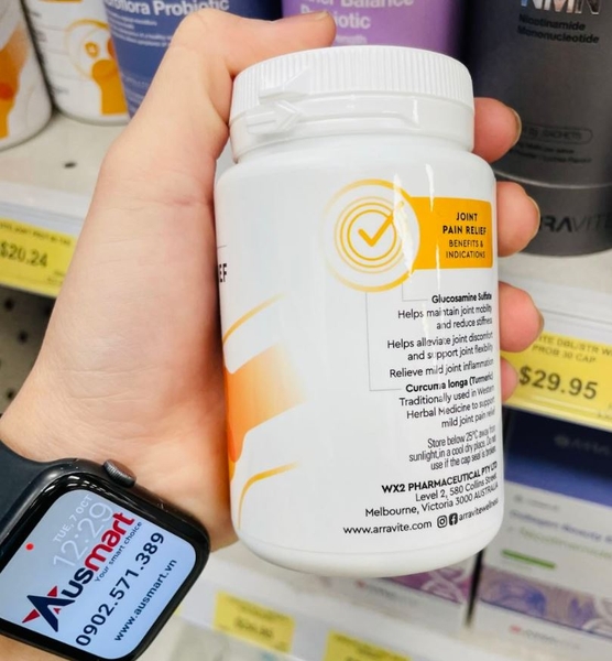 Viên uống giảm đau và hỗ trợ xương khớp Arravite Joint Pain Relief 120 viên