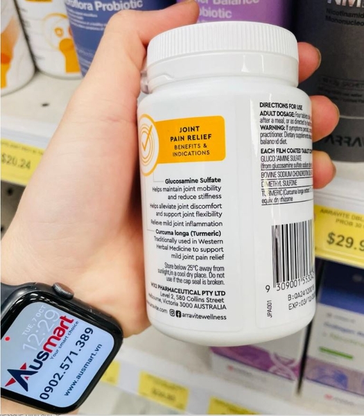 Viên uống giảm đau và hỗ trợ xương khớp Arravite Joint Pain Relief 120 viên