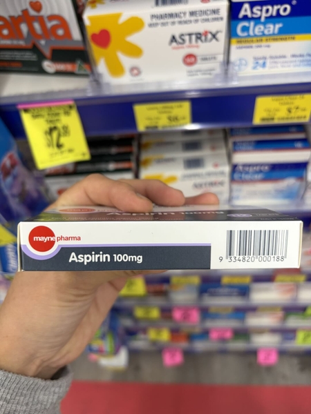 Viên uống chống đột quỵ Mayne Pharma Aspirin 100mg 112 viên