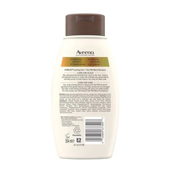 Dầu gội cho tóc khô và hư tổn Aveeno Oat Milk Blend Moisturising Shampoo For Dry and Damaged Hair