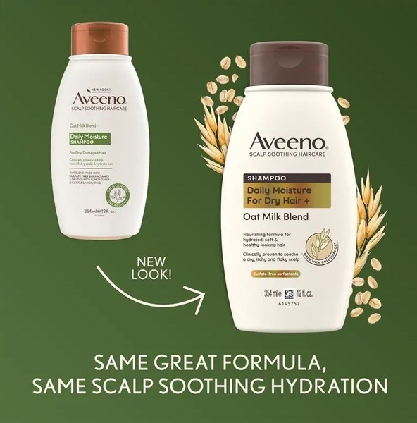 Dầu gội cho tóc khô và hư tổn Aveeno Oat Milk Blend Moisturising Shampoo For Dry and Damaged Hair