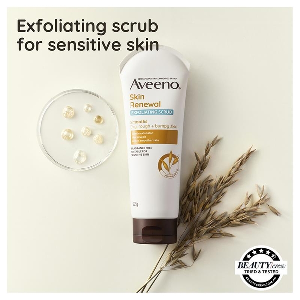 Tẩy da chết body Aveeno Skin Renewal Exfoliating Body Scrub For Dry Skin