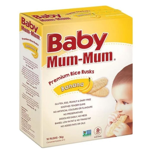 Bánh ăn dặm Baby Mum-Mum Rice Rusks Blueberry & Carrot Flavour