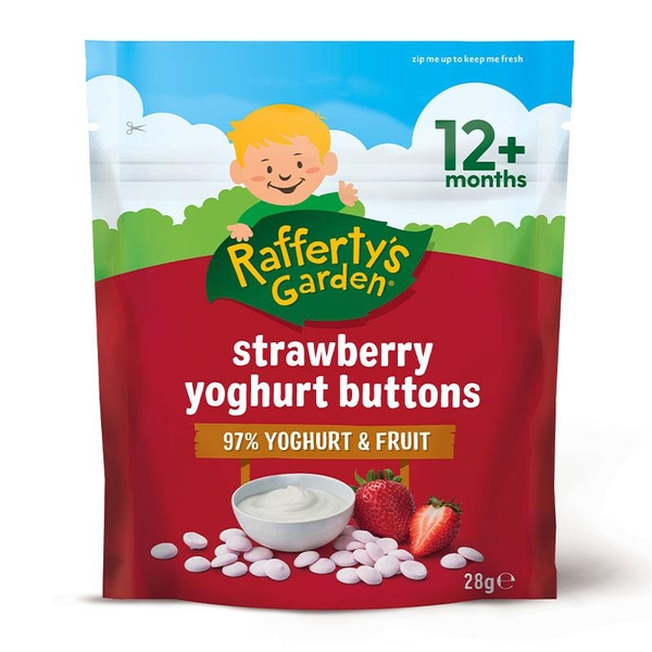 Bánh sữa chua cho bé Rafferty's Garden Strawberry Yoghurt Buttons 28g [Pre-order]