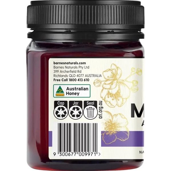Mật ong Manuka Úc Barnes Naturals MGO 100+ Australian Honey