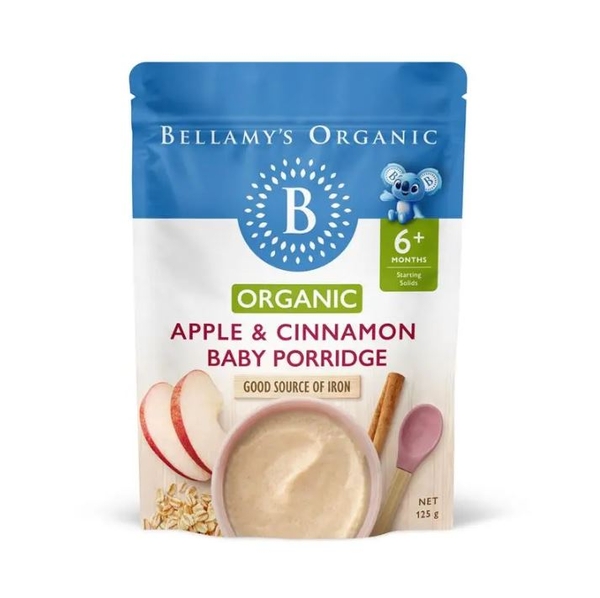 Bột ăn dặm Bellamy's Organic Apple & Cinnamon Baby Porridge 125g