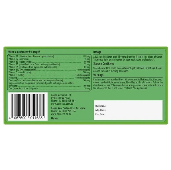 Viên sủi Berocca Orange Energy Performance