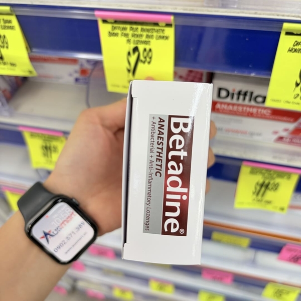 Viên ngậm trị đau họng Betadine Anaesthetic Lozenges Berry Sore Throat