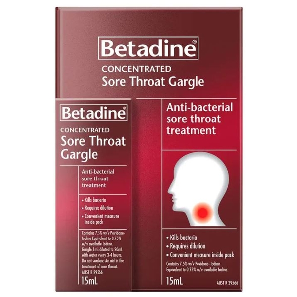 Nước súc miệng cô đặc trị đau họng Betadine Sore Throat Gargle