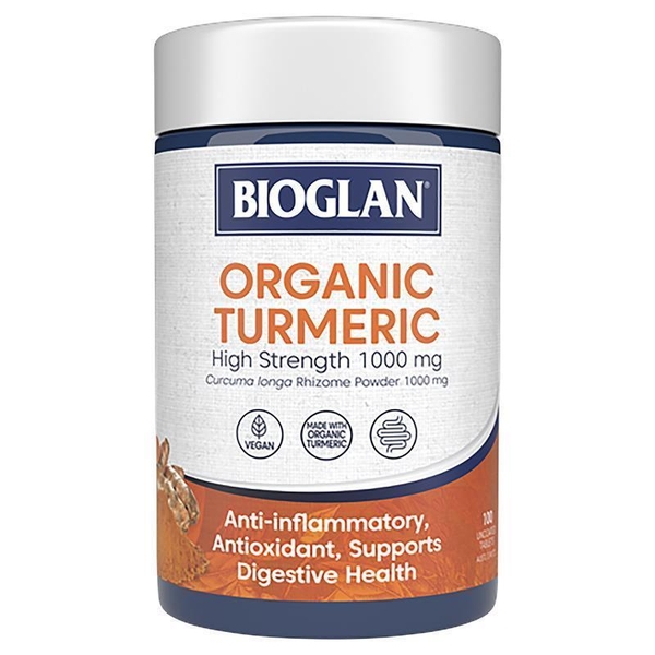 Viên uống nghệ liều cao Bioglan Organics Turmeric High Strength 1000mg 100 viên