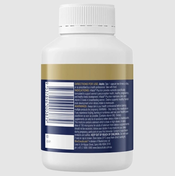 Viên uống vi khoáng tổng hợp cho mẹ bầu Bioceuticals InNatal Plus Iron 90 viên