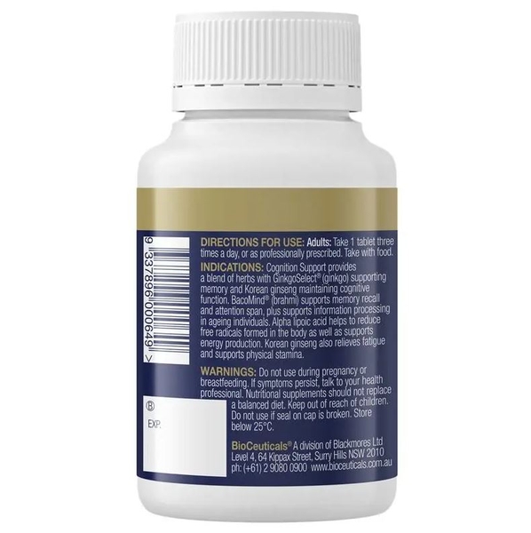 Hỗ trợ chức năng nhận thức Bioceuticals Cognition Support 60 viên