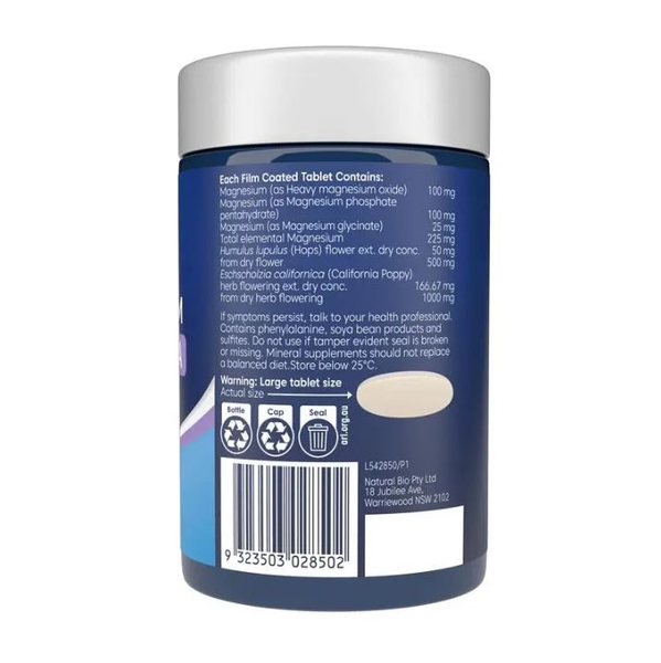 Viên uống giảm chuột rút & giúp ngủ ngon Bioglan Active Magnesium PM Night Formula