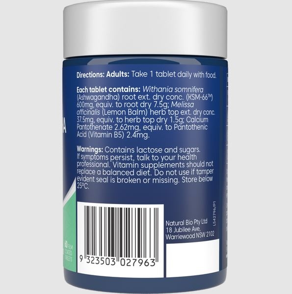 Viên uống hỗ trợ an thần Bioglan Ashwagandha Plus 60 viên