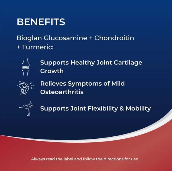 Viên uống bổ xương khớp Bioglan Glucosamine + Chondroitin + Turmeric 120 viên