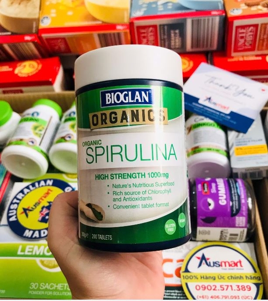 Tảo xoắn Bioglan Organic Spirulina 1000mg 200 viên