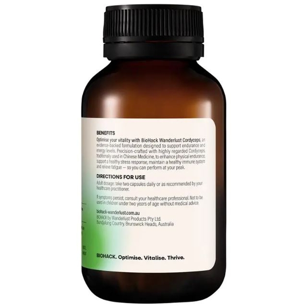 Viên uống Đông trùng hạ thảo BioHack Wanderlust Cordyceps 60 viên