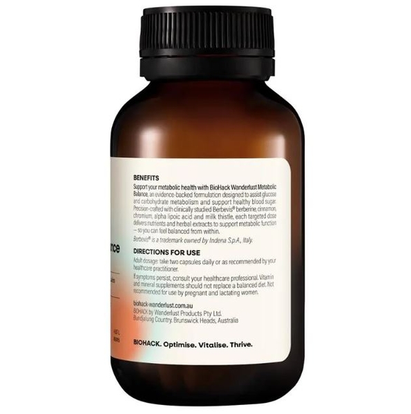 Viên hỗ trợ chuyển hóa & cân bằng đường huyết BioHack Wanderlust Metabolic Balance 60 viên