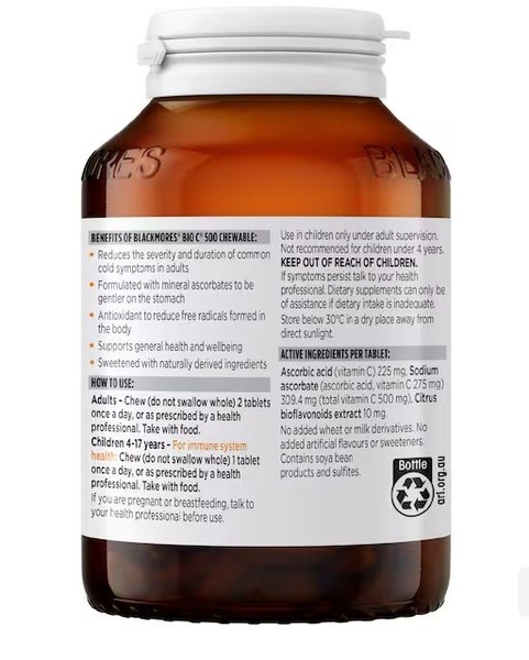 Kẹo bổ sung vitamin C Blackmores Bio C Chewable 500mg