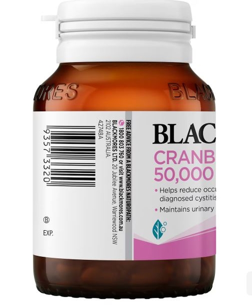 Blackmores Cranberry Forte 50000mg hỗ trợ đường tiết niệu