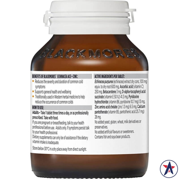 Viên uống hỗ trợ miễn dịch Blackmores Echinacea Ace + Zinc