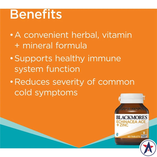 Viên uống hỗ trợ miễn dịch Blackmores Echinacea Ace + Zinc