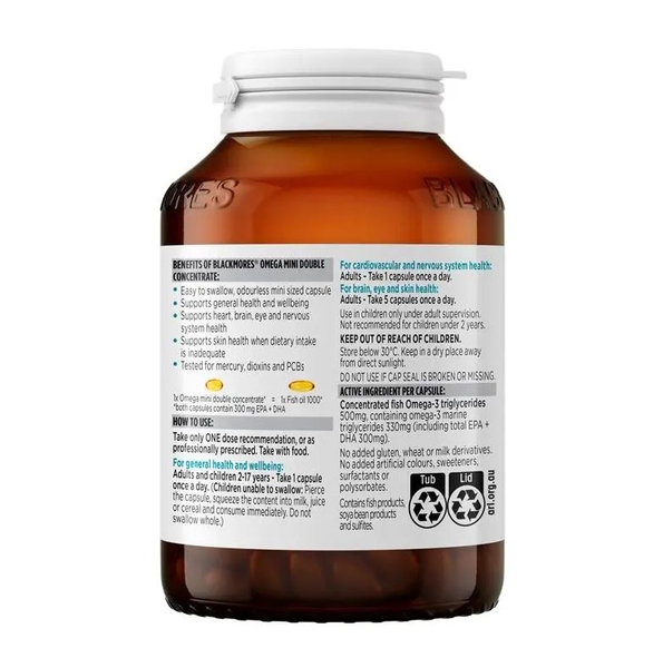 Dầu cá Blackmores Omega Mini Double Concentrate