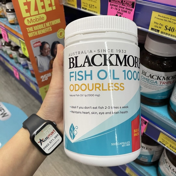Dầu cá không mùi Blackmores Odourless Fish Oil 1000mg