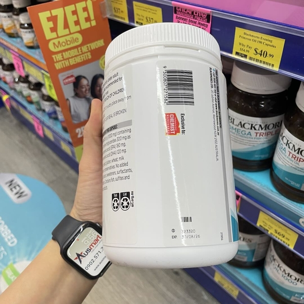 Dầu cá không mùi Blackmores Odourless Fish Oil 1000mg