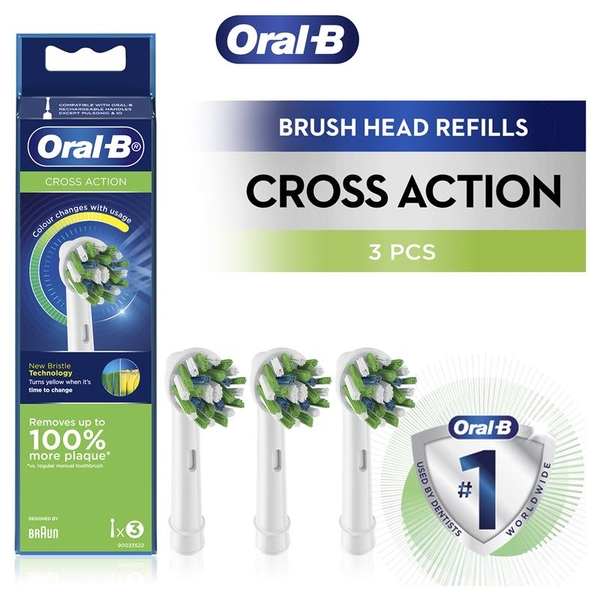 Đầu bàn chải điện Oral B Cross Action Rainbow của Úc bộ 3 đầu