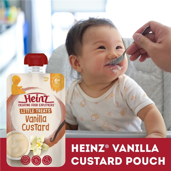 Váng sữa Heinz cho bé vị vani Vanilla Custard của Úc 120g