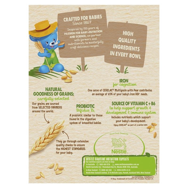 Bột ăn dặm Cerelac Nestlé cho bé Multigrain Pear Baby Cereal 200g
