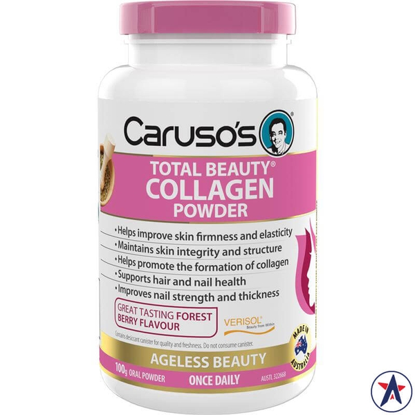 Bột bổ sung collagen Caruso's Total Beauty Collagen Powder 100g