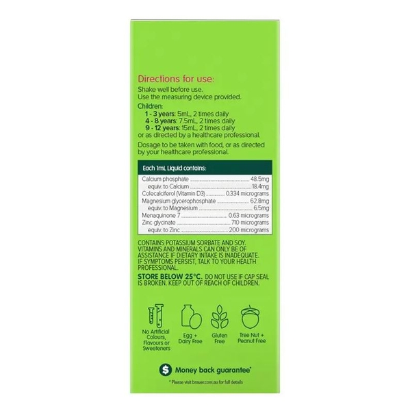 Siro Brauer Baby Kids Liquid Calcium with Magnesium & Zinc 200ml