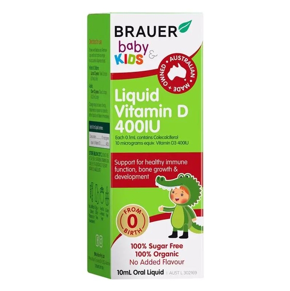 Siro Brauer Baby Kids Liquid Vitamin D 400IU của Úc 10ml