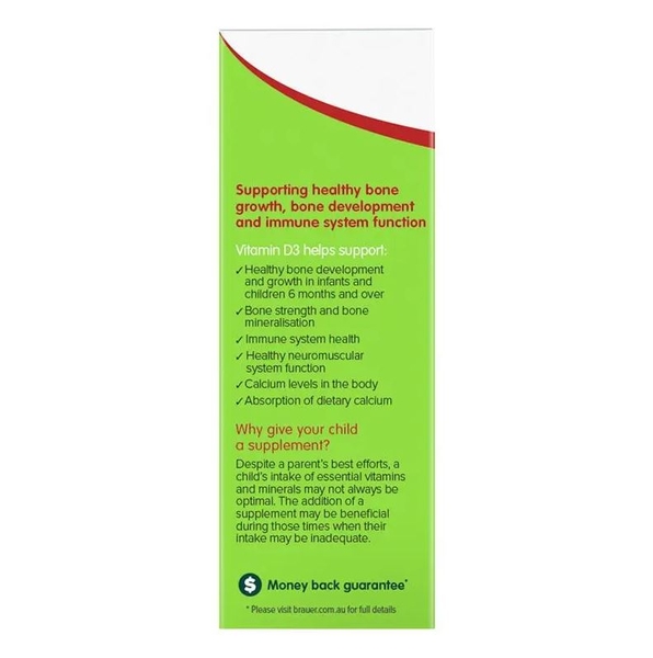 Siro Brauer Baby Kids Liquid Vitamin D 400IU của Úc 10ml