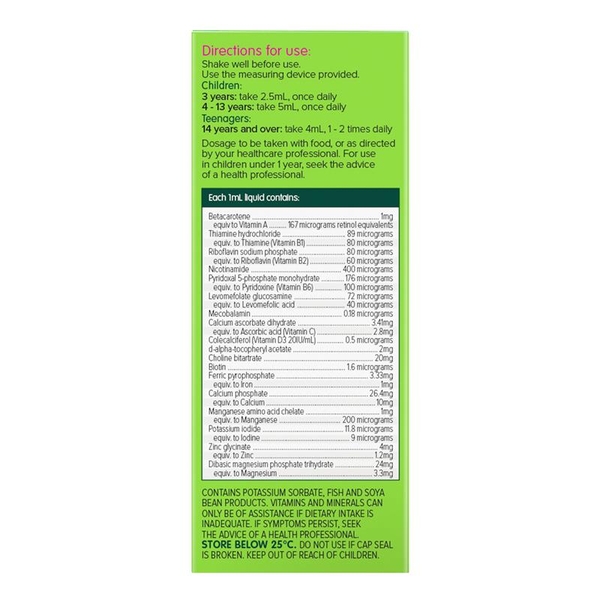 Vitamin tổng hợp Brauer Kids Liquid Multivitamin with Iron 200ml