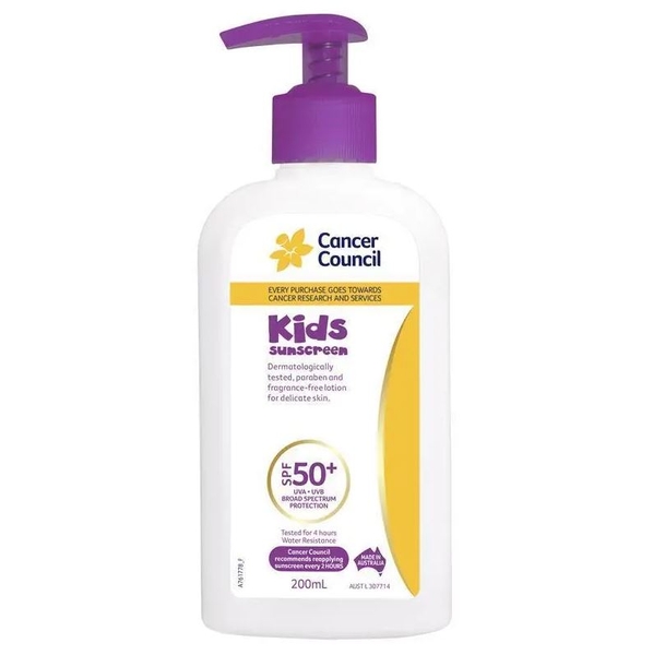 Kem chống nắng cho trẻ em Cancer Council Kids Sunscreen SPF 50+