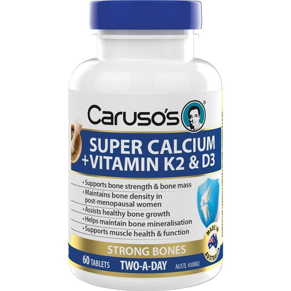 Viên uống Caruso's Super Calcium + Vitamin K2 & D3 60 viên