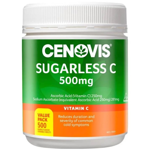 Viên ngậm Vitamin C không đường Cenovis Sugarless C 500mg