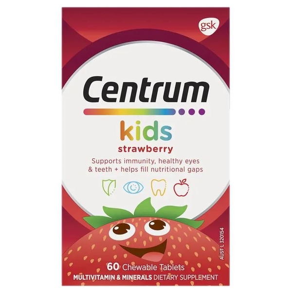 Centrum Kids Strawberry Multi Vitamin tổng hợp cho bé 60 viên