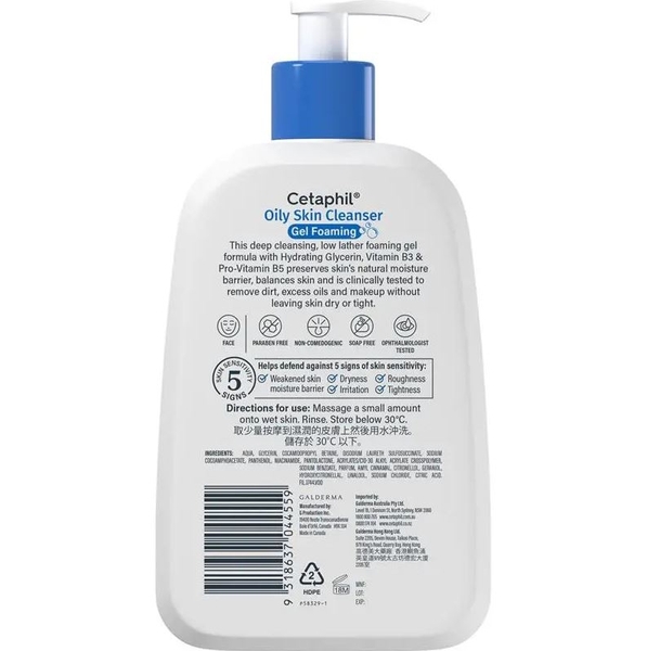 Sữa rửa mặt Cetaphil Oily Skin Cleanser cho da dầu mụn