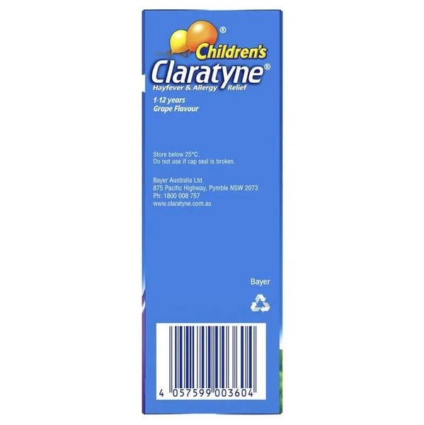 Siro trị dị ứng Children's Claratyne Hayfever & Allergy Relief