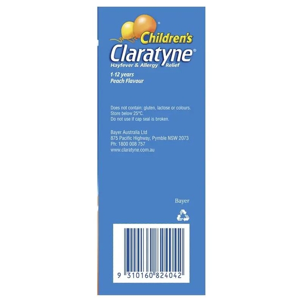 Siro trị dị ứng Children's Claratyne Hayfever & Allergy Relief