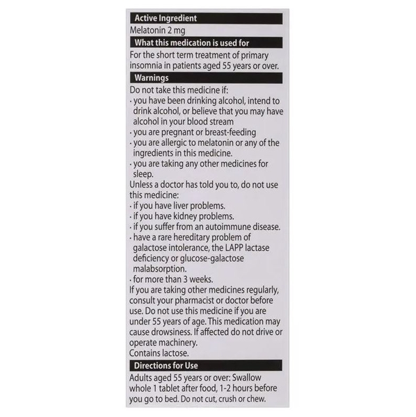 Viên hỗ trợ giấc ngủ Circadin Melatonin 2mg cho người trên 55 tuổi - 30 viên