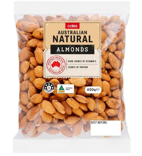 Hạt hạnh nhân tự nhiên Coles Natural Almonds